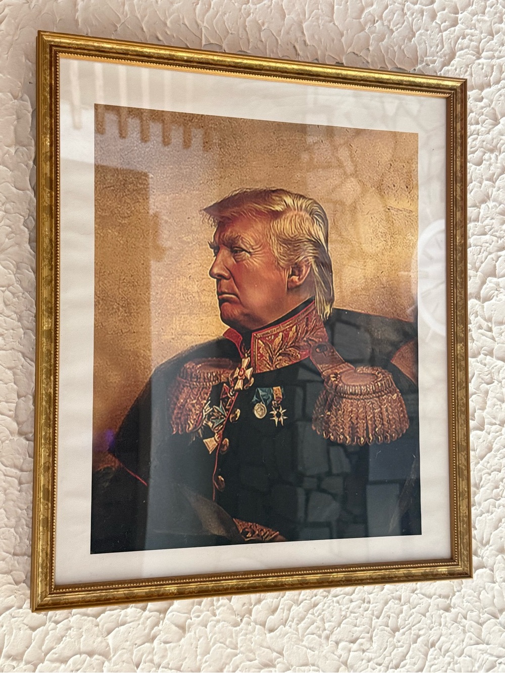 Framed Scroll Print of Donald Trump in Gold Frame
